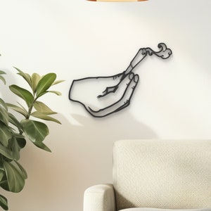 Trippy Wall Art, Hippie Room Decor, Hanging Wall Art, Stoner Gifts, Hand With Joint, Weed Art image 3