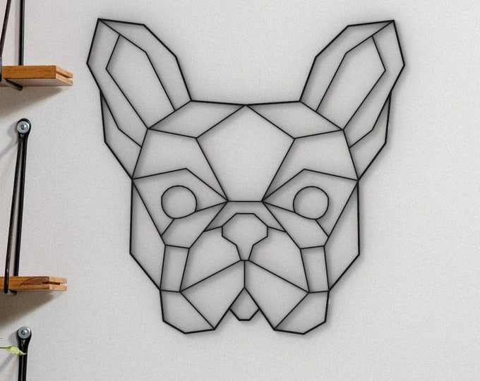 Geometrische Franse Bulldog - Hangende muurkunst