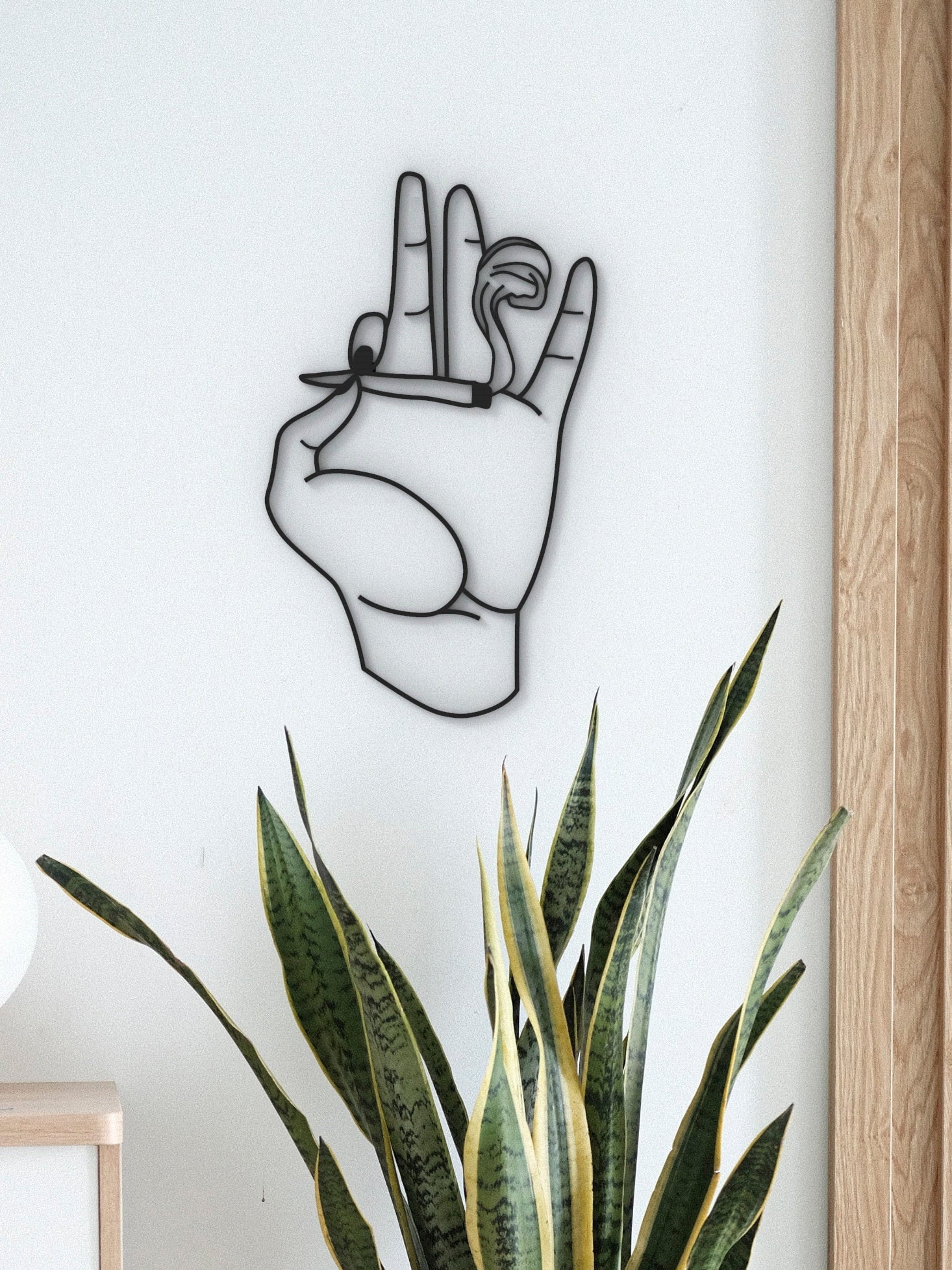 Hand with Joint - Hanging Wall Art - Hippe Home Decor - Cannabis Decor - Weed Decor - Marijuana Decor - Hand holding cigarette