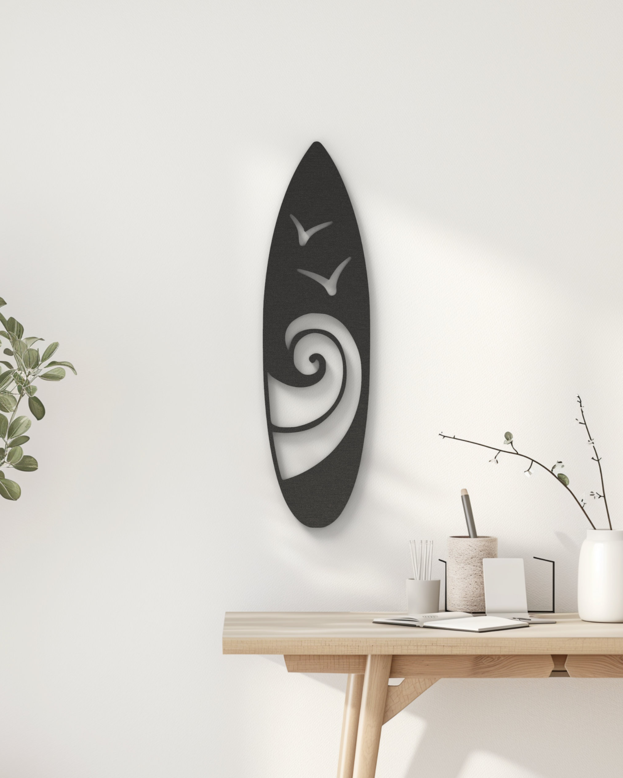Surfboard Wall Art, Wave Art, Surf Wall Art, Narrow Wall Art, Beachy Decor, Coastal Decor