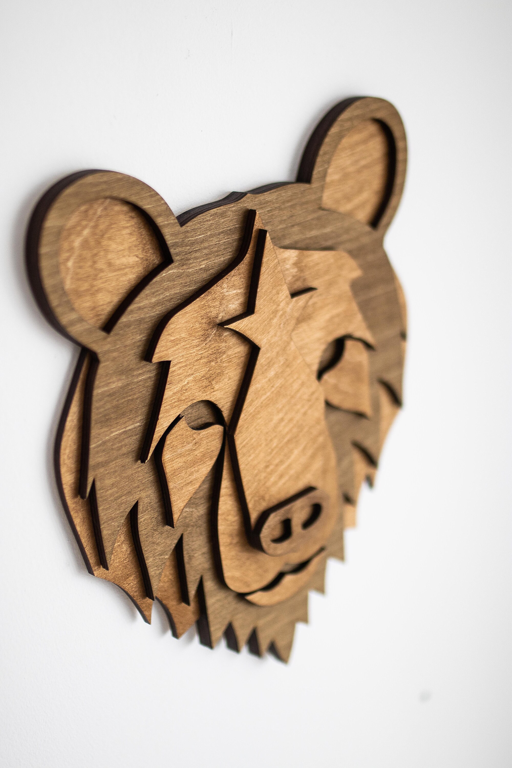 木製のクマの頭 - 壁掛けアート - Etsy 日本