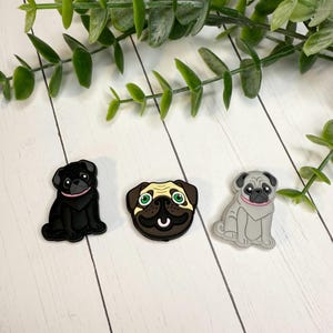 Pug Focal Bead silicone Pug Cute Keychain