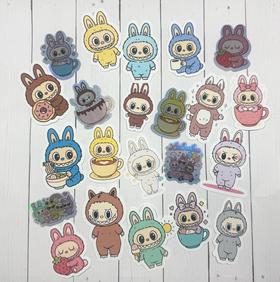 Labubu Sticker Pack - the Monster Stickers - Popmart Gift- Kawaii Vinyl ...