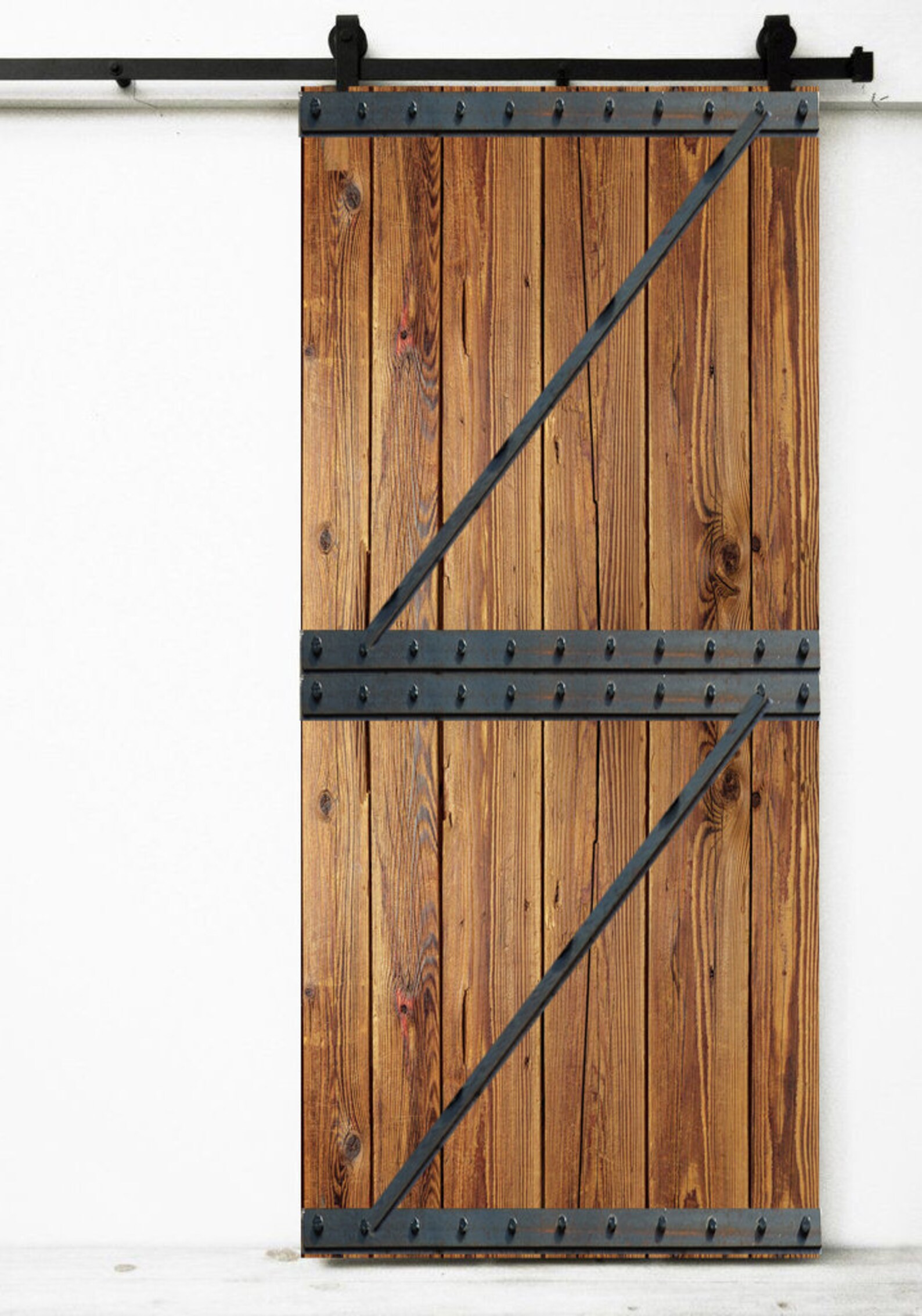 Rustic barn gate complet with sliding sliding door system Etsy