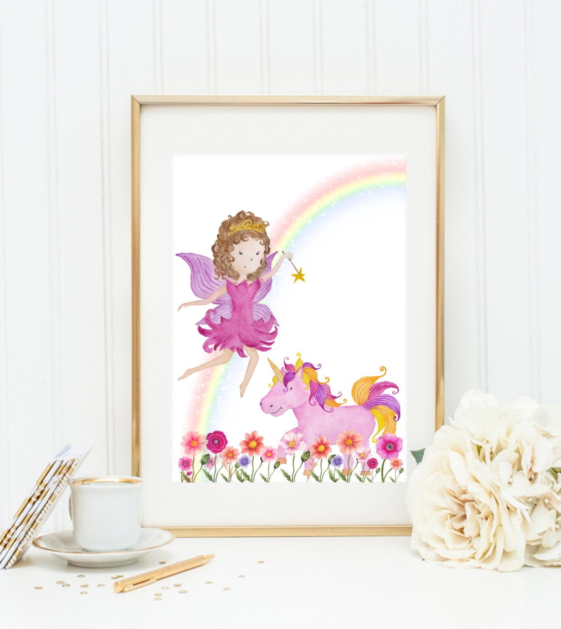 Princess Unicorn Fairy Nursery Prints Set Of 3 Personalised | Etsy