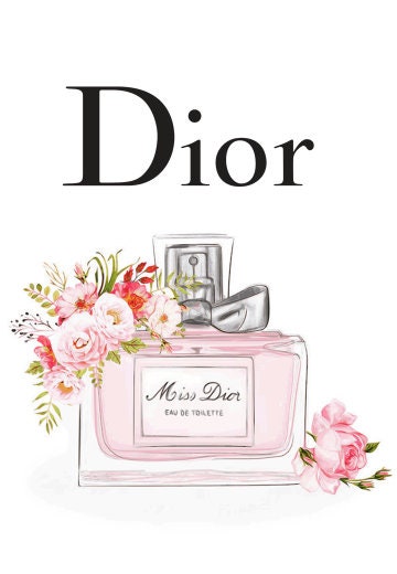 Miss Dior Perfume Watercolour Wall Art Print Poster Beauty | Etsy