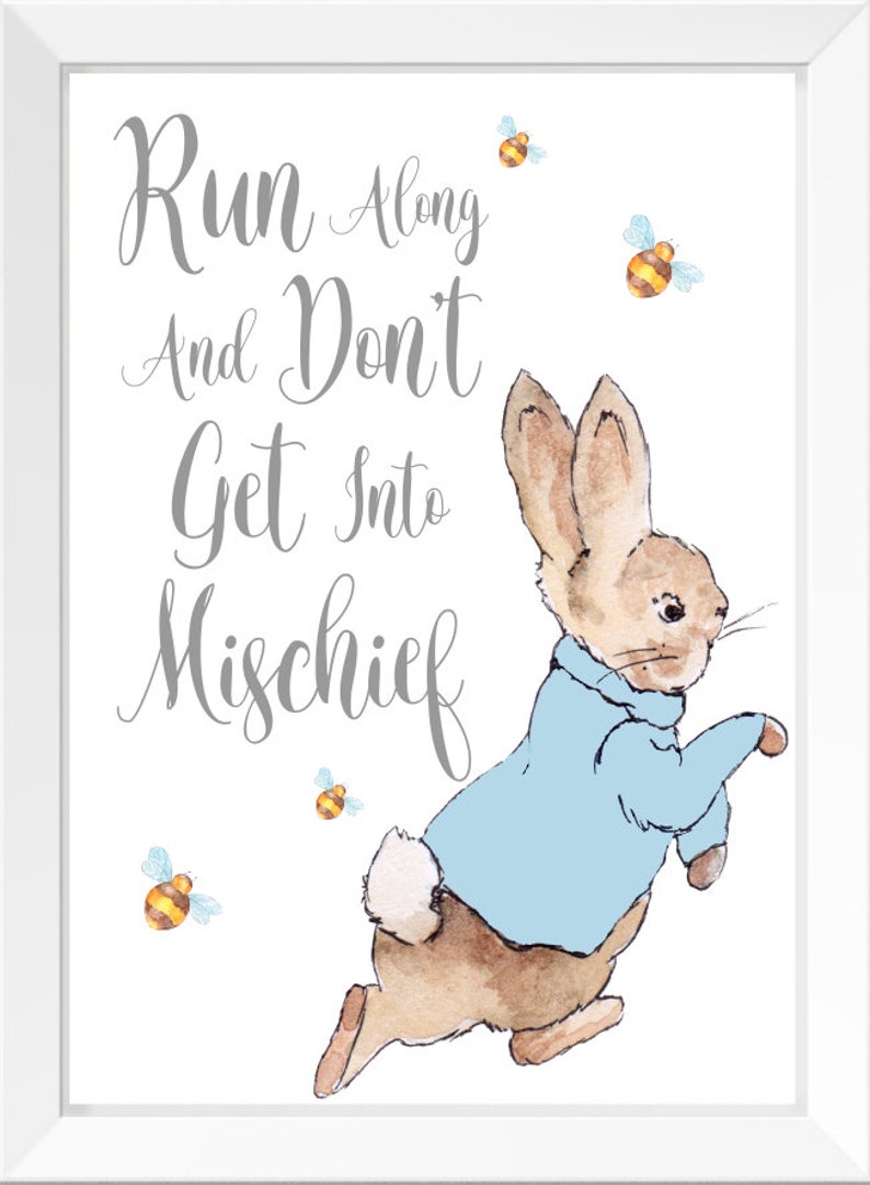 Peter Rabbit Nursery Art Prints Set of 3 Personalised Baby Etsy