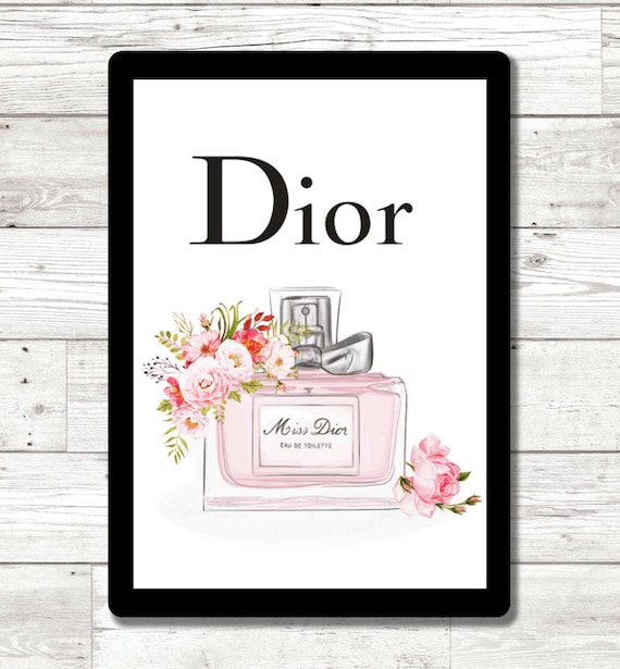 Miss Dior Perfume Watercolour Wall Art Print Poster Beauty | Etsy