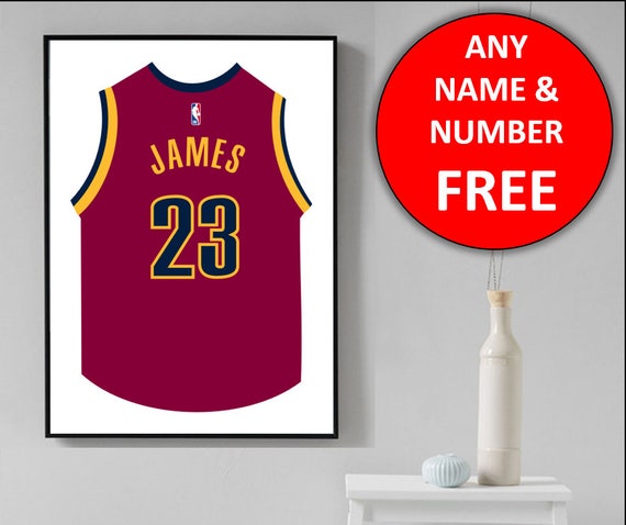Cleveland Cavaliers Basketball Jersey Personalised Name Poster - Etsy