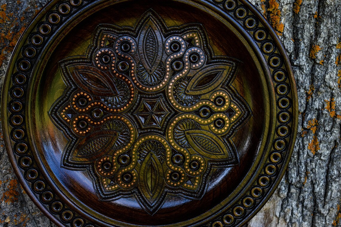 Carved wooden plate Wall Hangings Home decor Wall Decor Wall Etsy