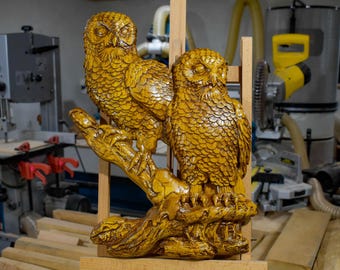 Handmade Carved Wooden Owl Wall Art: Rustic Home Decor