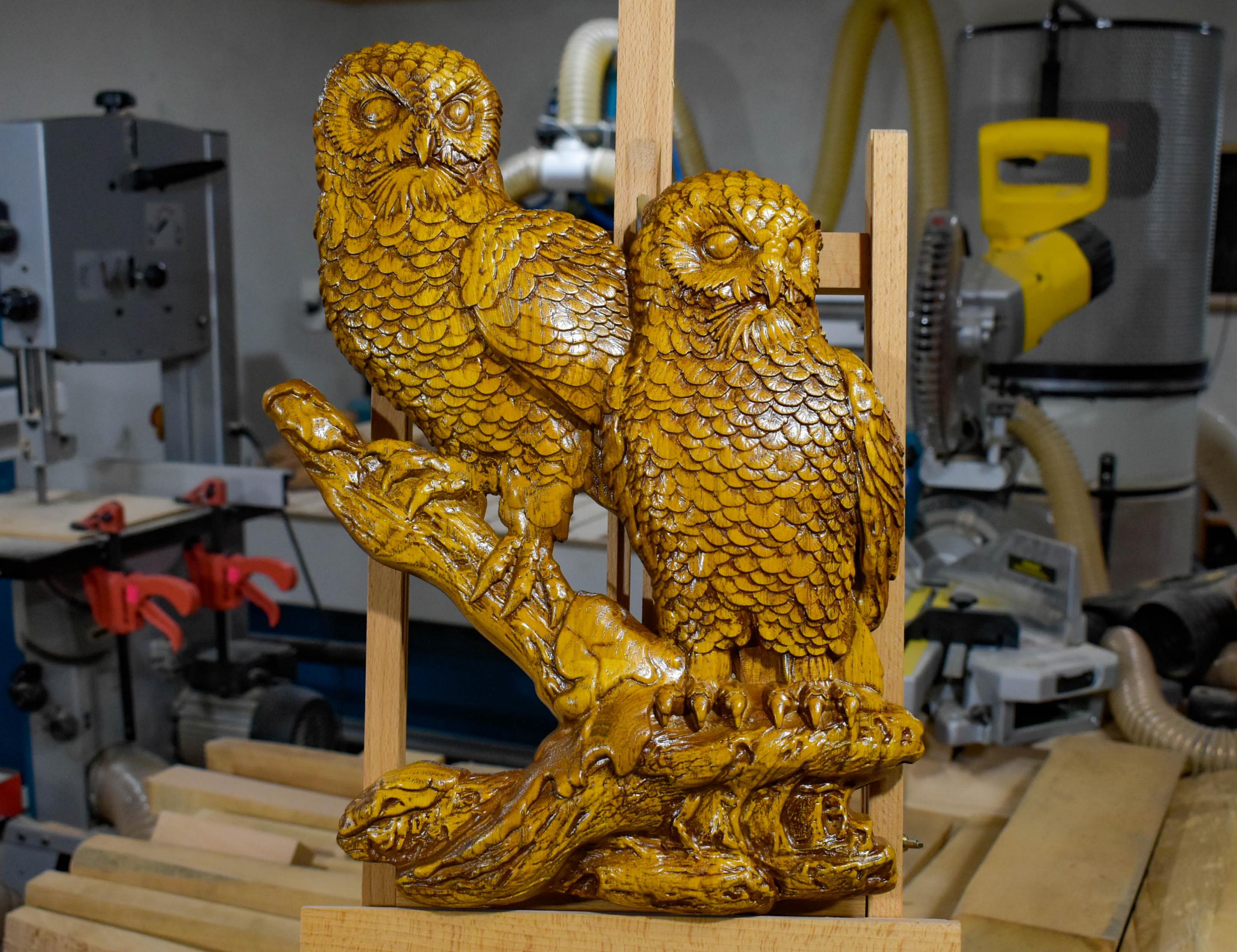 手作りの木製フクロウのウォールアート：素朴なホームデコレーション 