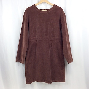 Vintage J Jill Corduroy Dress Womens Size Medium Brown Y2k 80s 90s Jumper Cottage Core Sheath Long Sleeve Retro