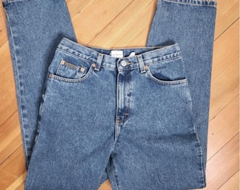 Vintage 90s Calvin Klein Double Stone Wash Jeans Women's 16 High Waist 28x29