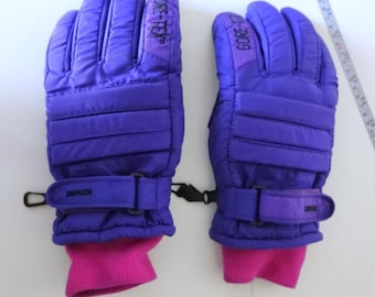 Vintage Kombi Gore-Tex Gloves Men's XS Purple Genuine Leather Palms