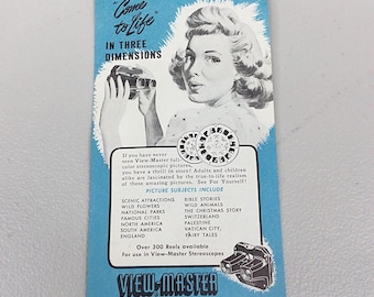 View Master Dealer Advertisement Ephemera Stereoscopic Pictures Litho USA Color