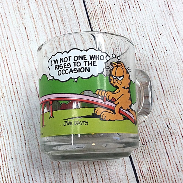 Vintage McDonalds 1978 Garfield by Jim Davis glass coffee mug