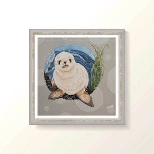 Seal Print, Arctic Fur Seal Print, Fur Seal Print, Seal Art, Ocean Art Print, Beach Art, Seal Painting