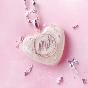 Breastmilk pendant jewelry - personalized heart pendant - lock of hair keepsake