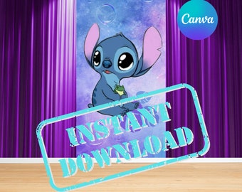Digital Stitch backdrop, Stitch banner, Baby Stitch, Baby Shower Stitch