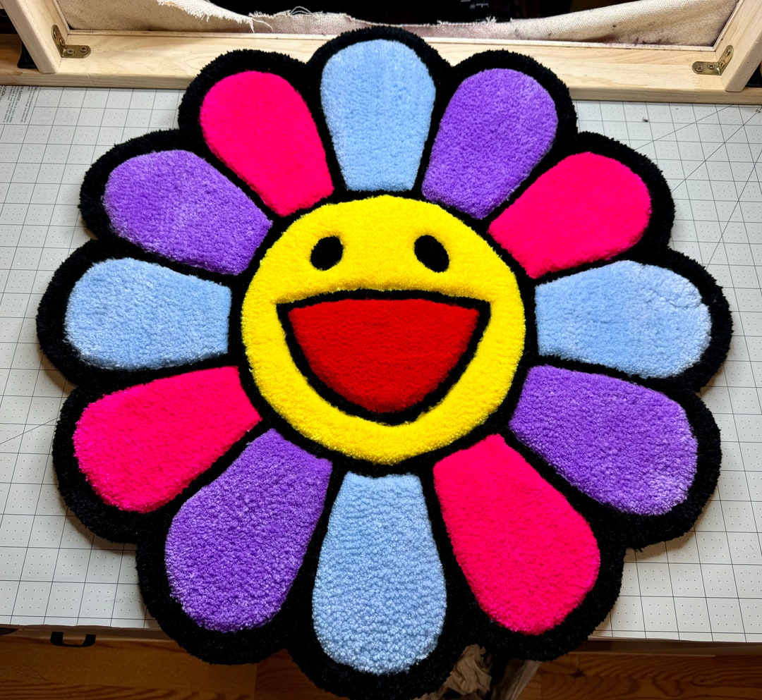 Muarkami Rug Handmade Takashi Murakami Rug, Perfect to Add a Little Cuteness to Your ...