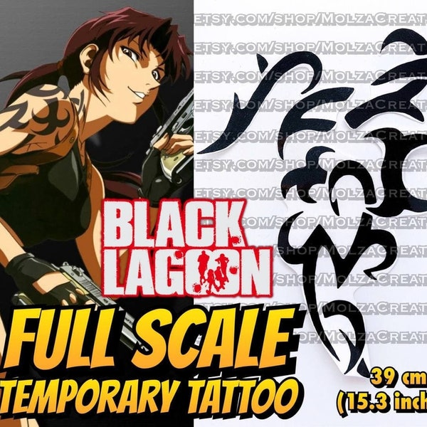 FULL SCALE Revy cosplay temporary tattoo