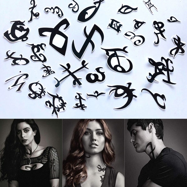 KOSTENLOSER VERSAND! Runen Tattoos, Clary, Alec, Jace und Isabelle cosplay