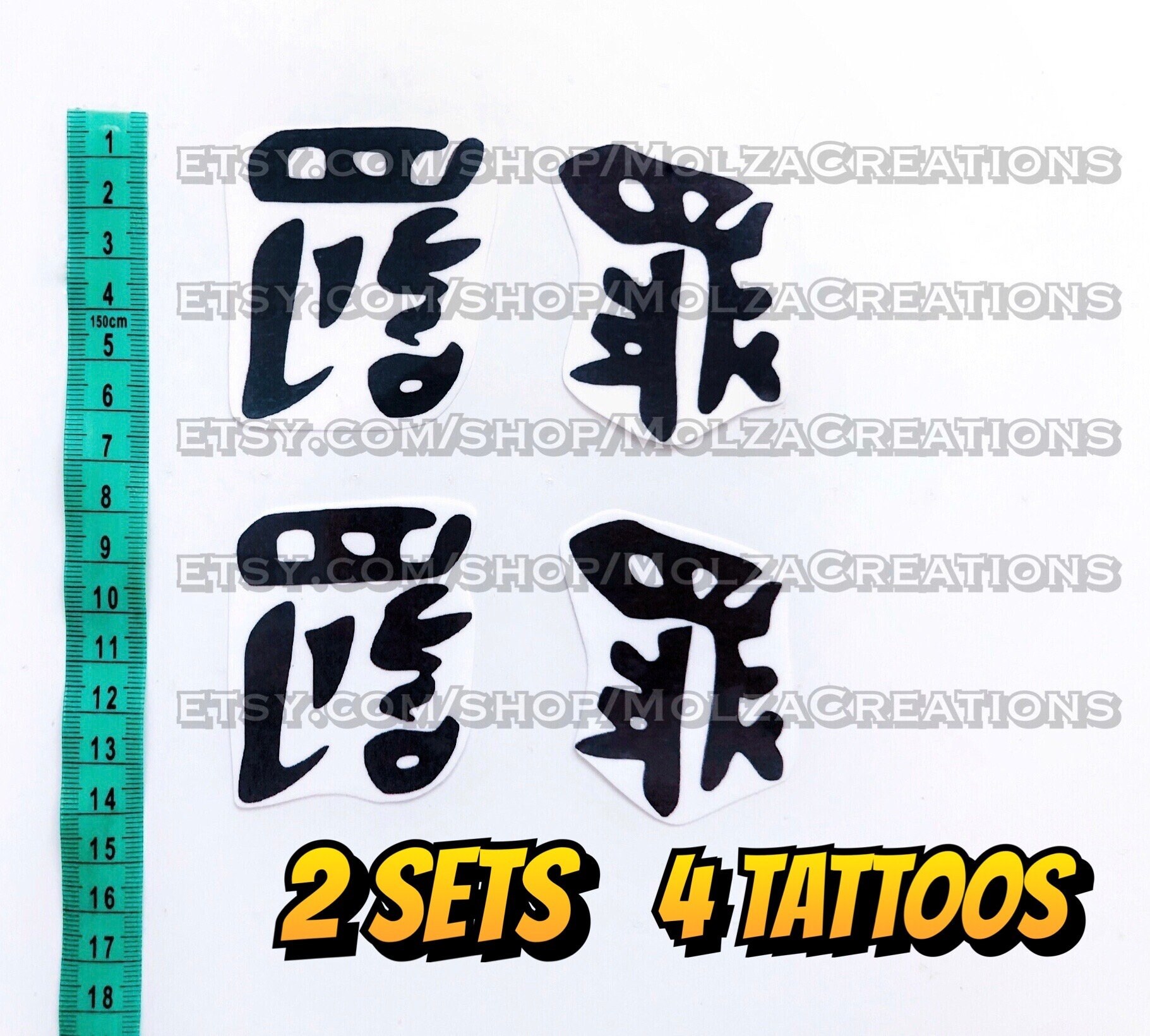 Hanma temporary hand tattoos 2 sets Etsy