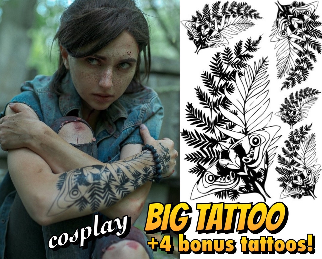 The Last Of Us 2 Ellie Temporary Tattoo for Cosplayers, 4 Different Sizes