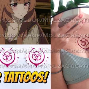Raphtalia temporary tattoos, set of 2