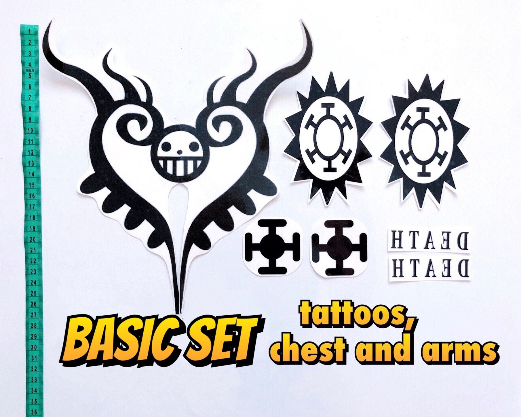  Trafalgar-Law Tattoo Anime Cosplay Temporary Tattoos