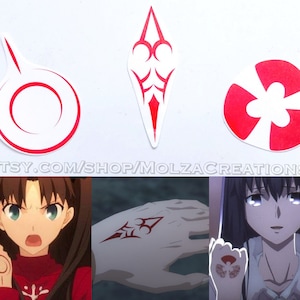 Tijdelijke tattoo Rin, Shirou, Sakura, opdrachtspreuk