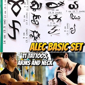 FREE SHIPPING Rune Tattoos, Clary, Alec, Jace and Isabelle cosplay Alec basic set