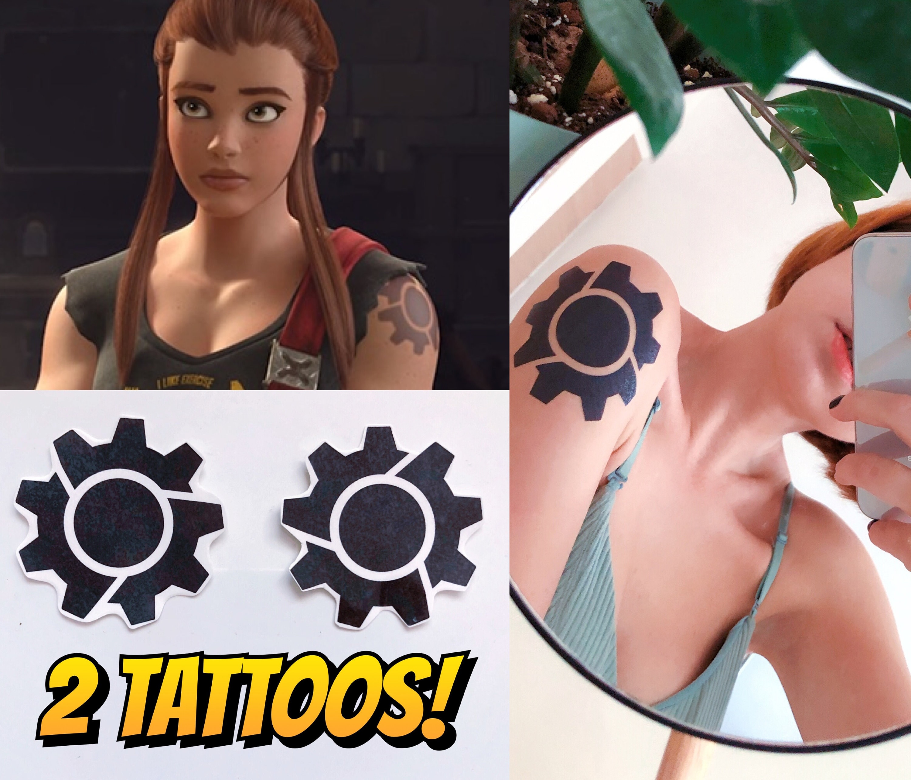 Brigitte Temporary Tattoos Set of 2 Etsy Australia