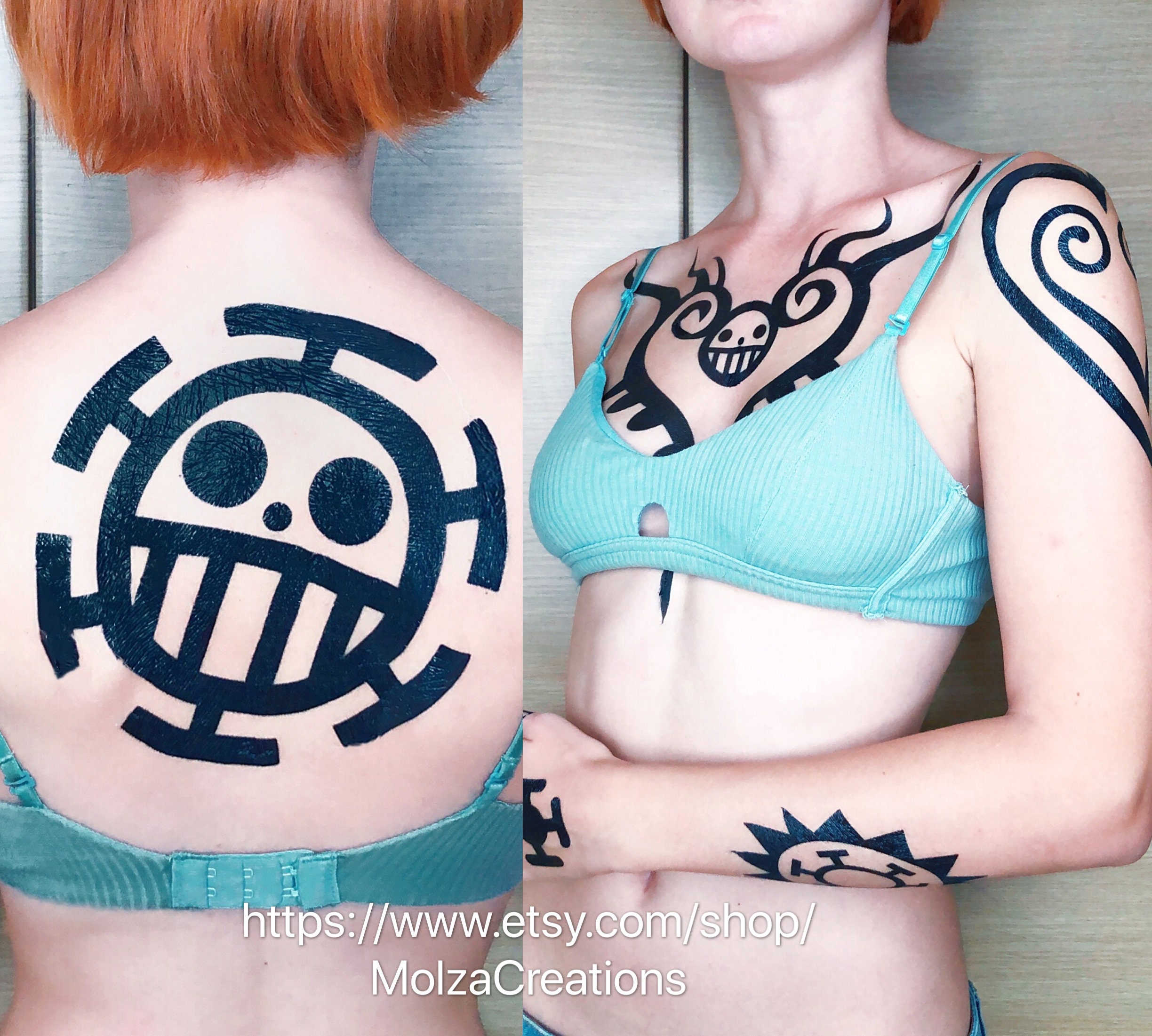 Tatuagem Temporária One Piece Trafalgar Law Mão Cosplay - Escorrega o Preço