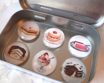 Küchenmagnete "Cuisine" Magnete für Küche mit Motiven Kuchen Konfekt Eis Geschenkidee Kühlschrankmagnete Geburtstagsgeschenk