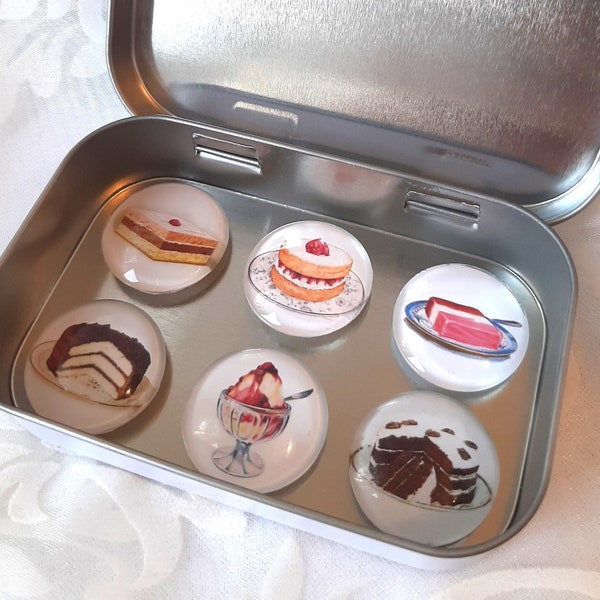 Küchenmagnete "Cuisine" Magnete für Küche mit Motiven Kuchen Konfekt Eis Geschenkidee Kühlschrankmagnete Geburtstagsgeschenk