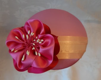 Braut Kopfschmuck Fascinator Hut Headpiece Pink Rosa "Estelle" elegant Hochzeit Taufe Abschlussball Jubiläum Fest Feier Party festlich