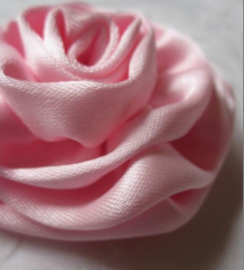 Pink bridal hair clip hair flower fabric flower flower satin clip baptism wedding Christmas Chérie elegant noble image 2