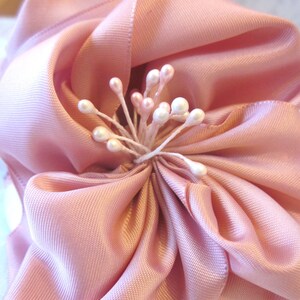 Braut Kopfschmuck Fascinator Hut Headpiece Creme Rosa Altrosa Jeanette elegant Hochzeit Taufe Abschlussball afbeelding 3