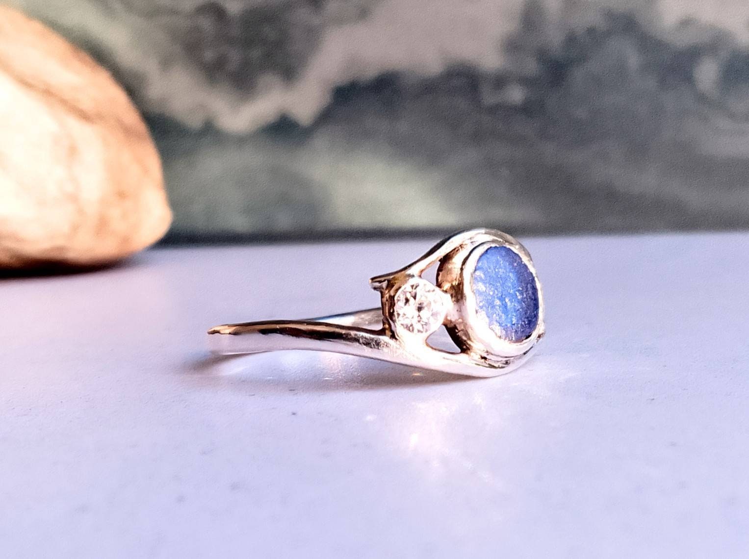 Sea Glass Engagement Ring. Alternative Engagement Ring. Ethical Engagement Ring. Beach Jewelry. Ethically Made Ring. Sea Glass Ring Etsy Canada