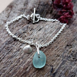 Sea glass bracelet. Sterling Silver bracelet. Sea glass jewellery. gift for her. Seaglass bracelet. Beach gift. Sea glass anklet. Sea glass