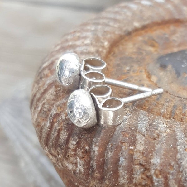 Recycled solid silver earrings. Handmade in Sterling silver. Ethical Jewellery.  Sustainable fashion. Hypoallergenic