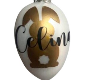 Easter egg with name glass approx. 5.5 x 4 cm