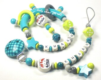 Pacifier Chain Set Called My Dad Rocks