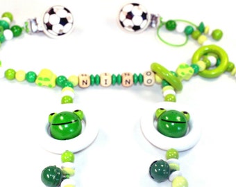 Cadena de cochecitos llamada Football Frog