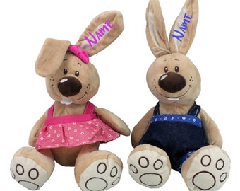 Peluche lapin doudou 33 cm personnalisé garçon ou fille lapin de Pâques