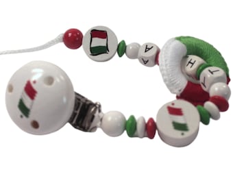 Pacifier chain with name Italy flag