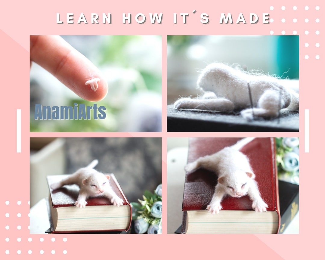 Online Needle Felting Felted Cat Tutorial, Needle Felting