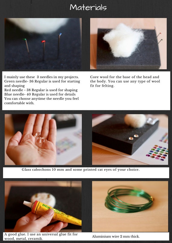 Needle Felted Eyes Tutorial 2: How to make Realistic Needle Felted Cat Eyes